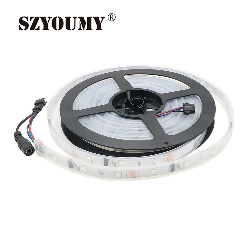 Светодиодная лента от szyoumy 5050 30LED/m 6803 IC Magic Dream Color RGB Chasing Lights + 133 программа RF Controller