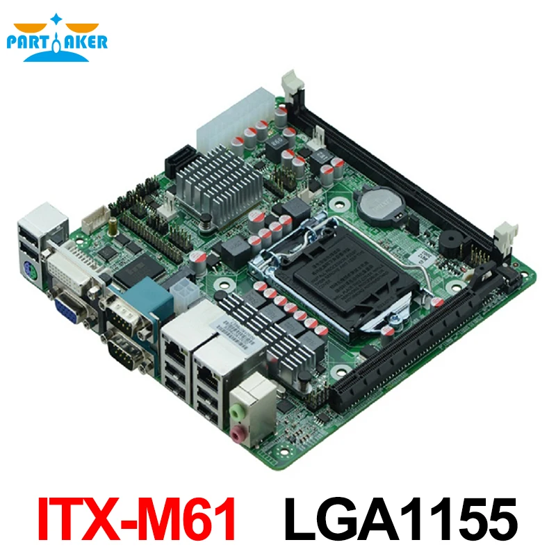MINI_ITX промышленная Встроенная Материнская плата ITX_M61 поддержка LGA1155 Intel Core i3/i5/i7 Pentium 22 нм/32 нм процессор с 9* USB/6* COM