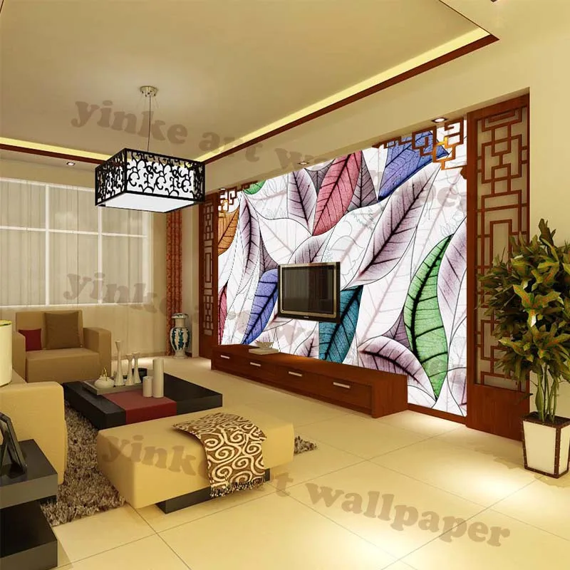 Waterproof 3d wallpaper graffiti Leaves living room self adhesive Wallpaper Roll Modern Wall Paper Murals for wall decoration |