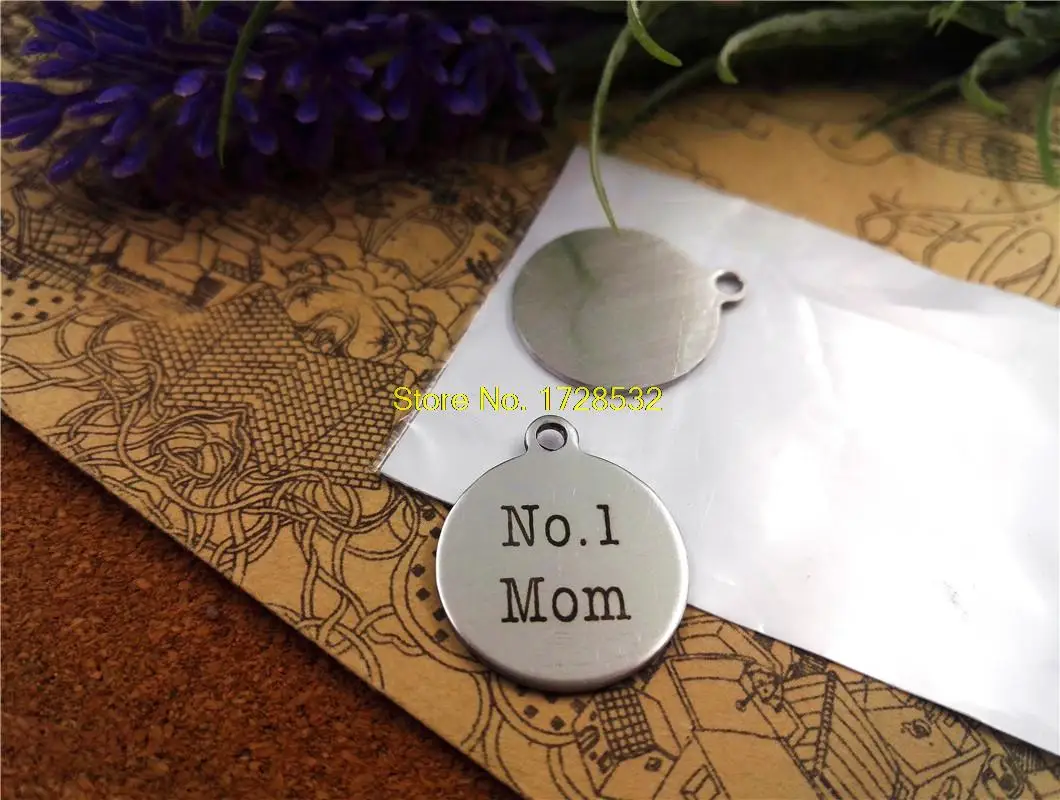 

10pcs-stainless steel Charms "No.1 MOM "DIY Charms Pendants for necklace/bracelet/keychain DIY jewelry