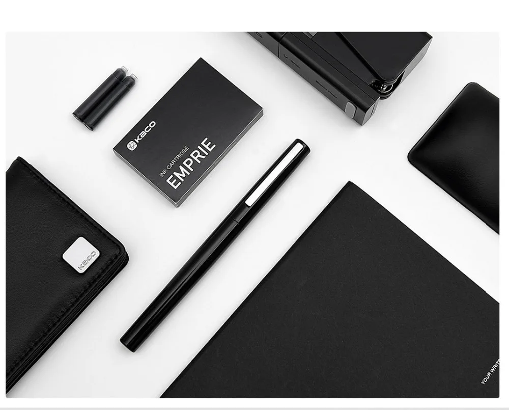 Xiaomi Mijia KACO, роскошная черно-белая авторучка, набор, 0,3 мм, EF перо, стальные чернильные ручки для простого бизнеса, подарок