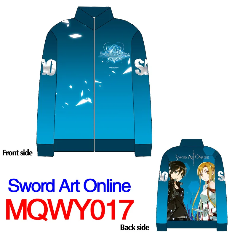 Sword Art Online костюмы Асуна Свитшот Кирито Косплей Аниме игра 3D печать куртка свитер