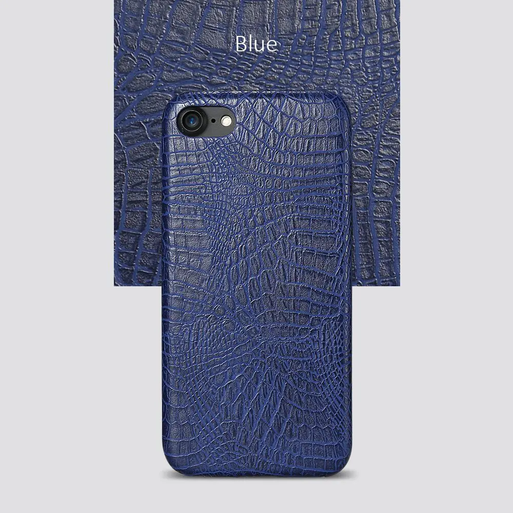 Blue Kisscase для iPhone 7 Plus PU кожаный чехол Роскошные крокодиловой кожи Телефон задняя крышка Жесткий ПК Чехол для iPhone 7 В виде ракушки Интимные аксессуары чехол на айфон 7 Чехлы для iPhone 7 чехол на айфон 7 plus - Цвет: Blue