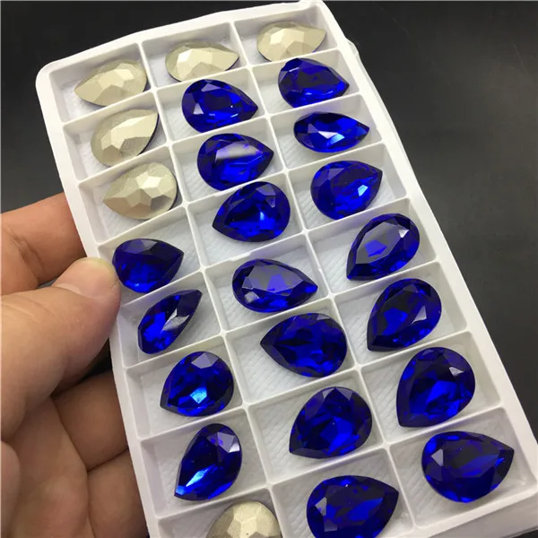 cobalt TopStone 10x14 мм 13X18 мм каплевидный кристалл необычный камень K9 стеклянные капельки бусины лазер опал цвета лазерное Изготовление ювелирных изделий - Цвет: cobalt