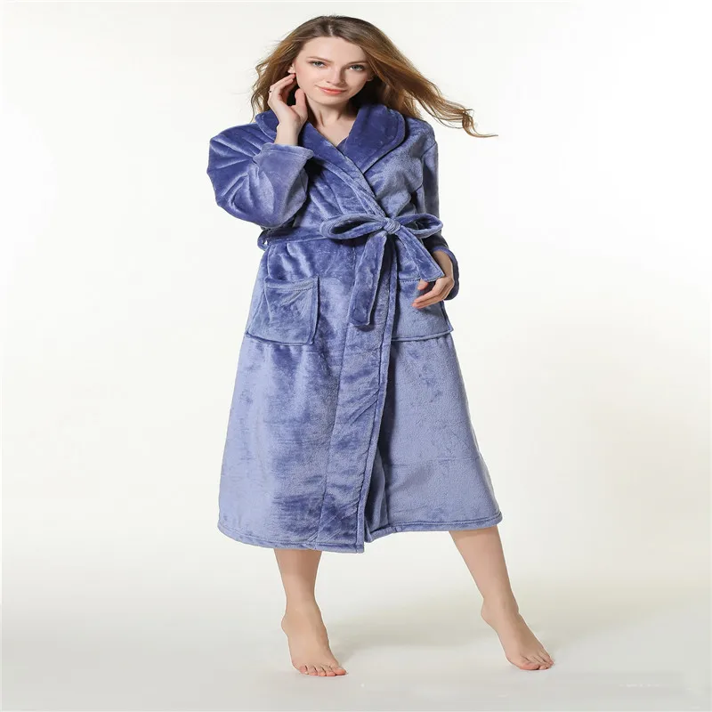 Winter spa XXS size lengthen couples for ladys coral fleece bathrobe Nightgown Pajamas | Женская одежда