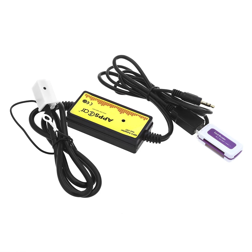 Автомобиль MP3 аудио интерфейс AUX адаптер SD USB кабель для передачи данных 12 В