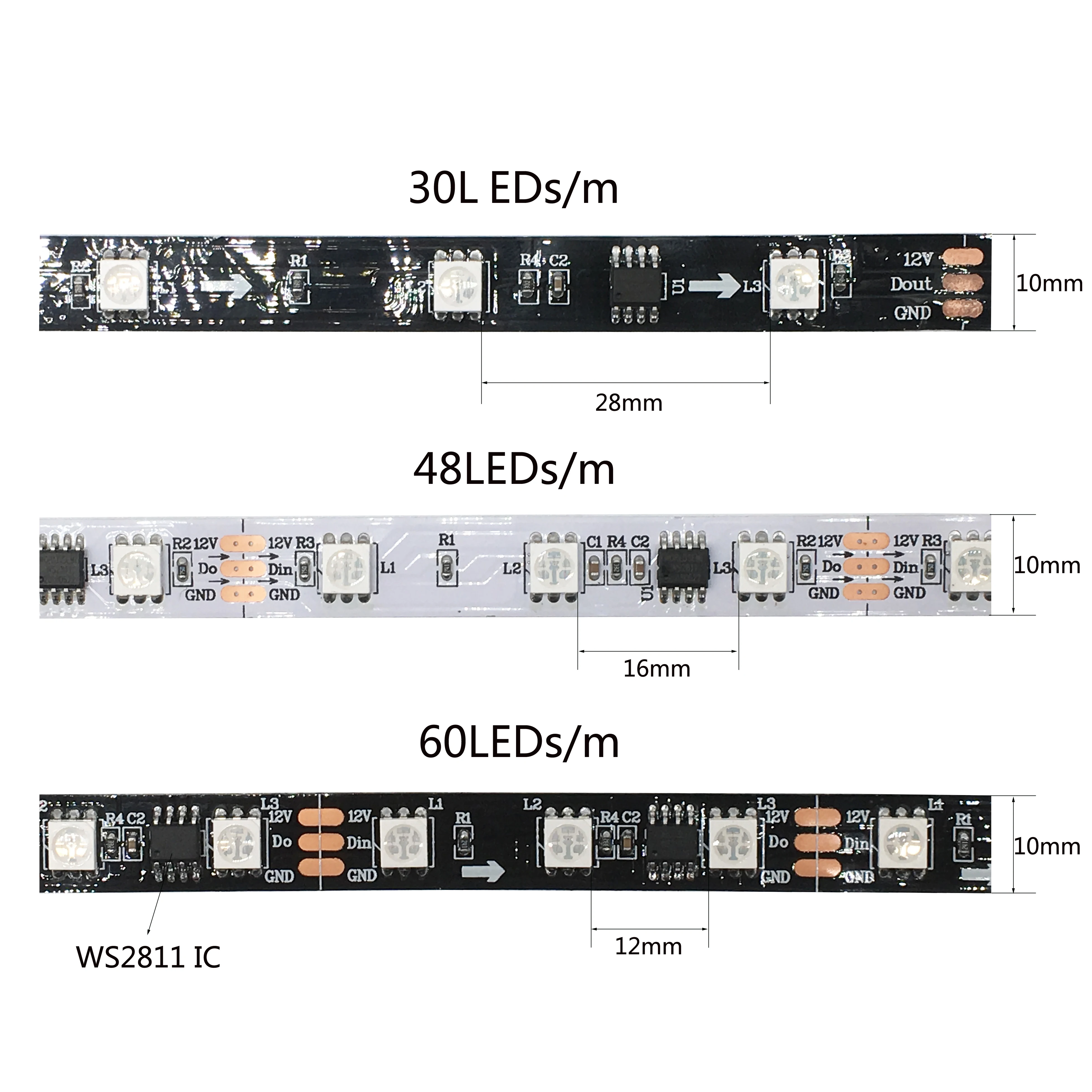 WS2811 светодиодная осветительная полоса 5050SMD RGB доступный 16703 интегральную схему