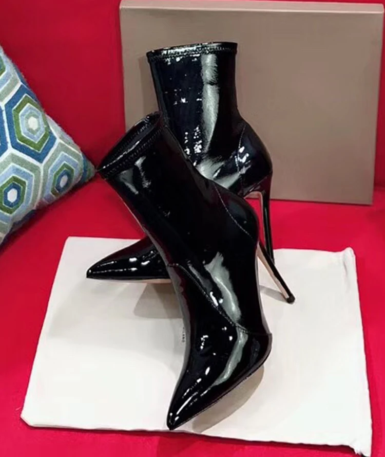 Koop Herfst En Winter Nieuwe Wees Vrouwen Schoenen Mode Stretch Leer Stiksels Stiletto Laarzen Eenvoudige Wilde Sexy Vrouwen Bootsboots