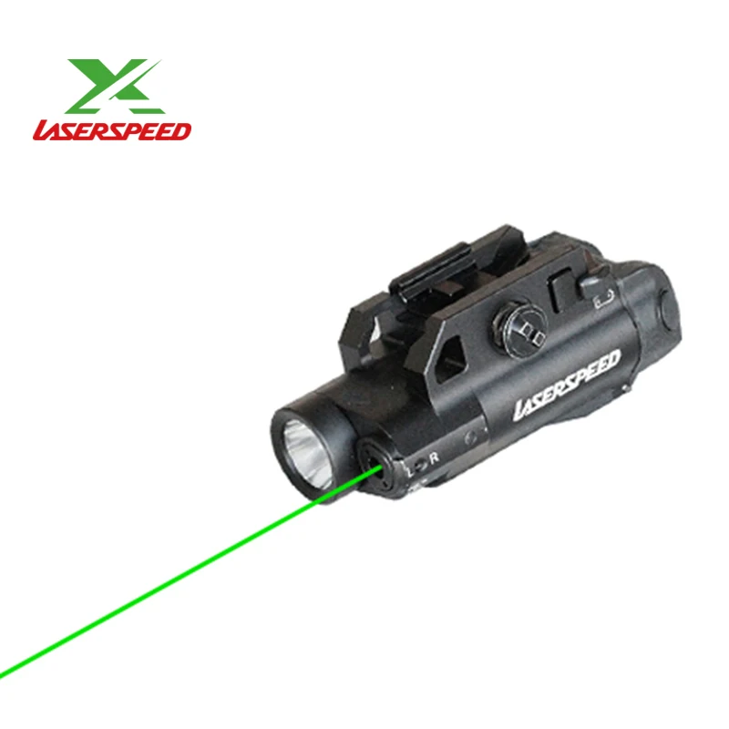 Прямая Laserspeed Glock стиль рельсы стробоскоп светильник и Тактический Инфракрасный лазерный прицел ИК лазерный прицел для оружия - Цвет: Green laser