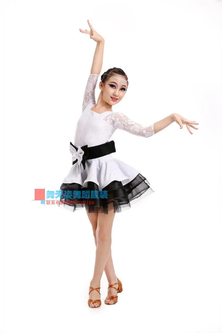 

New Adult Child Latin dance costume lace half sleeves latin dance dress for women/child latin dance dresses S-4XL