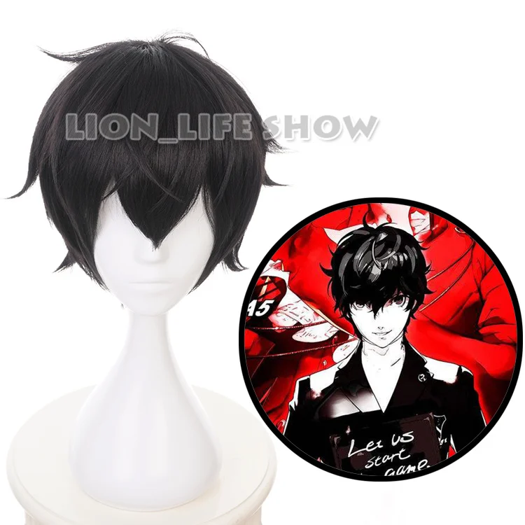 Persona 5 P5 в стиле «Джокер» Косплэй маска Опора аксессуары головной убор на Хэллоуин Регулируемый - Цвет: wig