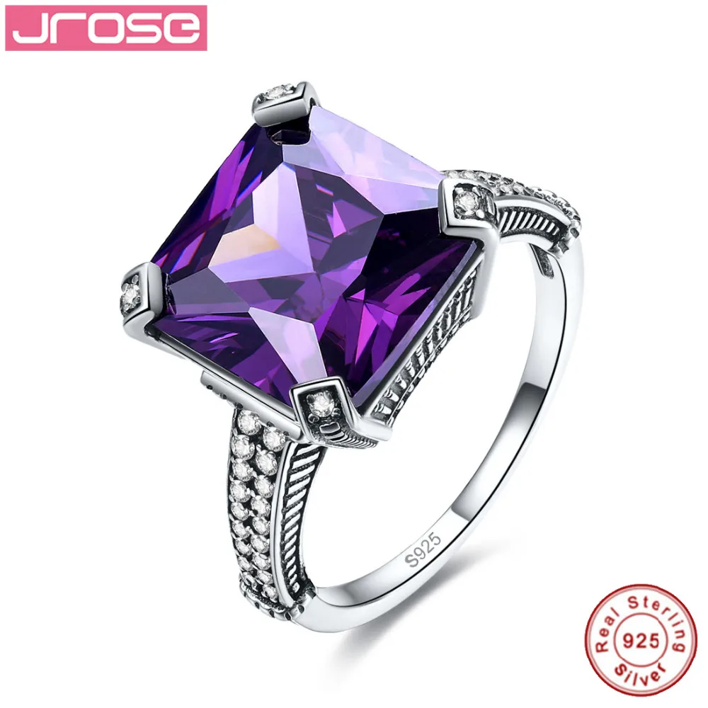 Jrose 12*12 мм изысканные ювелирные изделия 2017 Брендовое фиолетовое кольцо твердое