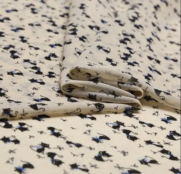 Котенок ретро хаки рубашка ткани платье группы шелковой стиль|silk fabric|shirt fabricfabric