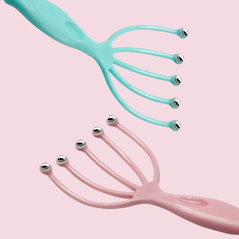 Ручной массажер для головы Расческа с пятипальцевыми шариками расслабления спа