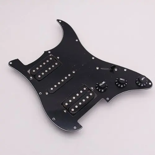SEWS загружен Prewired электрогитара Pickguard пикапы 11 Отверстие HSH черный | Спорт и