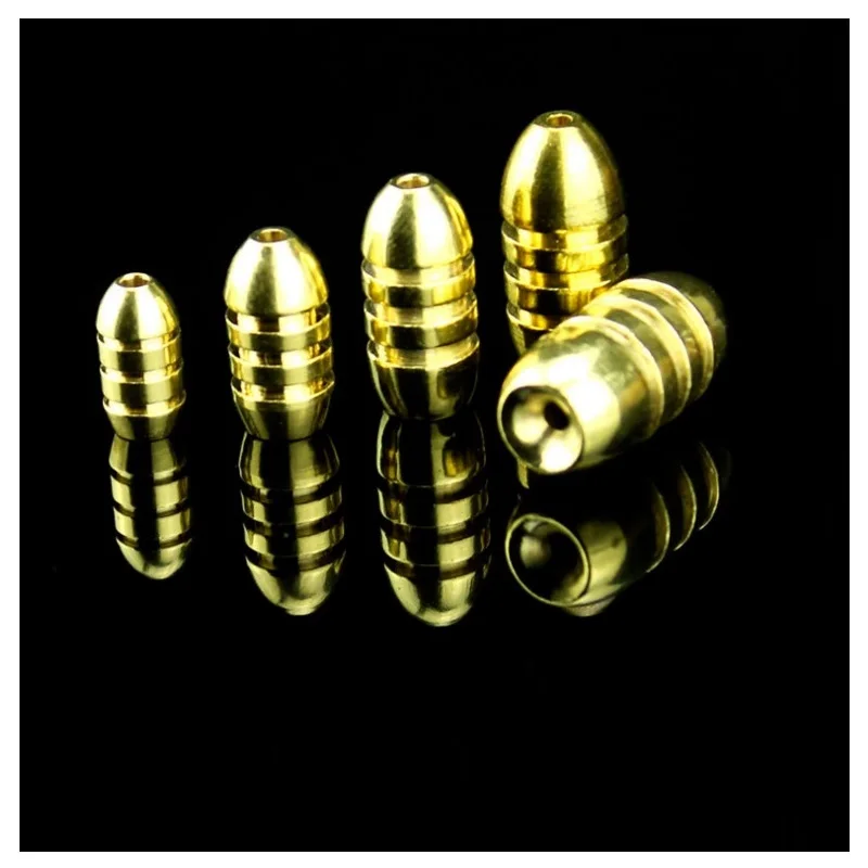 

Smooth copper sinker for lure fishing with groove more attractive to fish