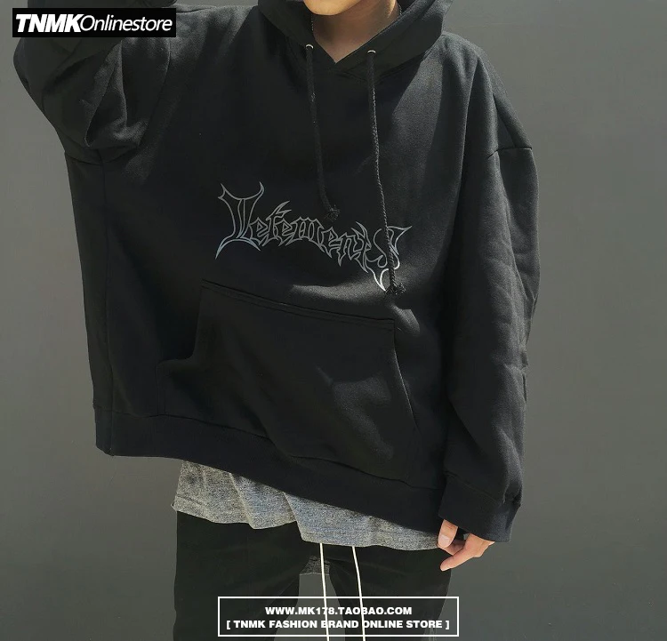 Новинка, Vetements, негабаритная Толстовка Kanye, черная, обычные манжеты, Рианна, уличная одежда