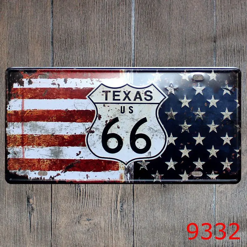 Автомобильный номерной знак Route US 66 винтажные оловянные знаки кофе мусор