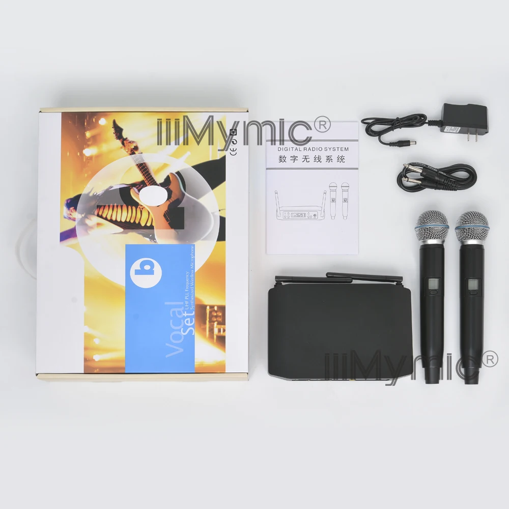 Iiimymic BK-D220! Мини Размер Pro UHF микрофон системы беспроводной Профессиональный двухканальный частоты Регулируемый для караоке