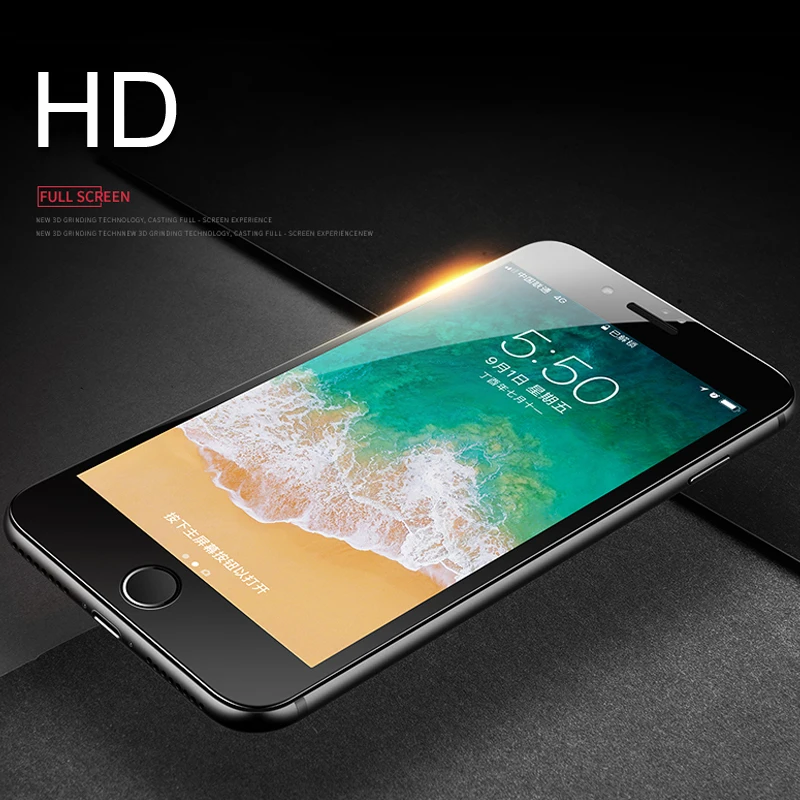 3D стекло для Iphone8 закаленное Apple I Phone 6 S 7 8 Plus полноразмерный чехол с защитной