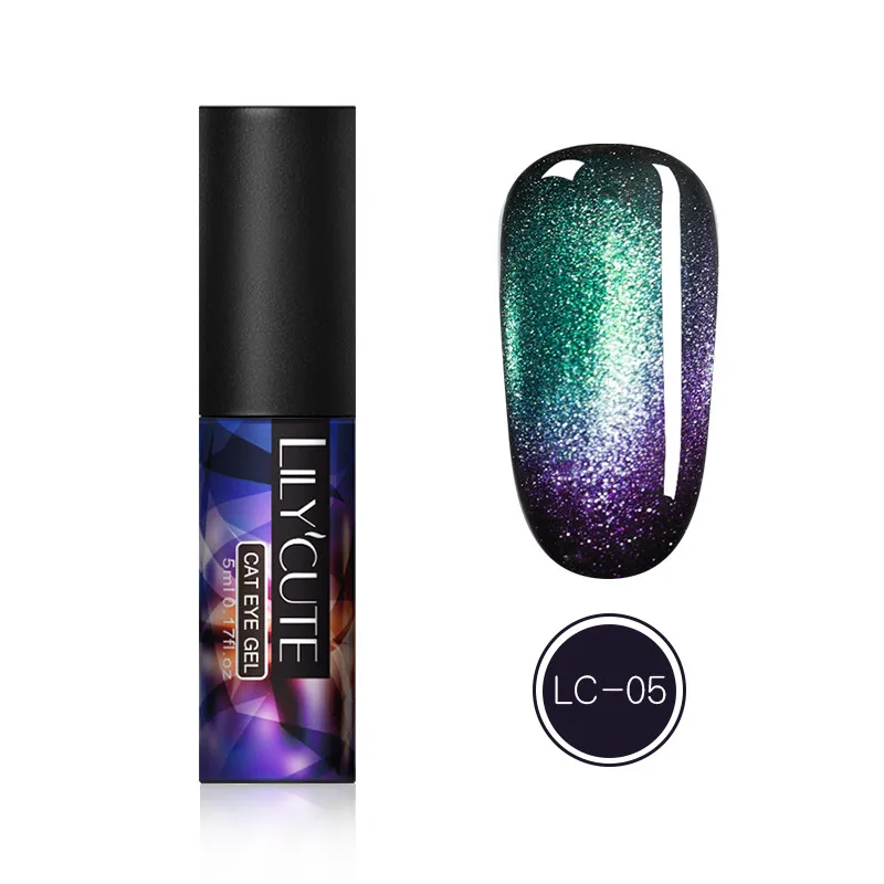 LC-7D-05 LILYCUTE Магнитный Блестящий Гель-лак для ногтей цветной кошачий глаз УФ замочить от ногтей Гель-лак для маникюра - Цвет: LC-7D-05