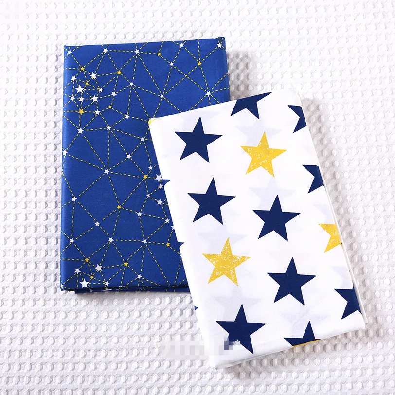 6 шт./лот хлопчатобумажная ткань со звездами в стиле пэчворк мультяшная для