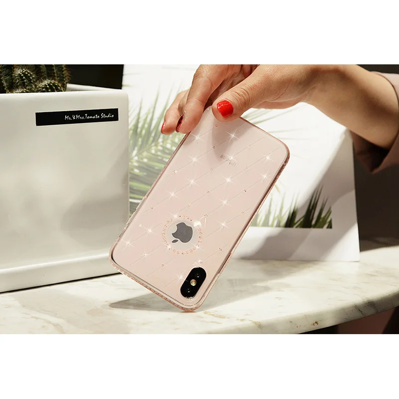 Мобильный чехол для iPhone X 6 6s 7 8 плюс Роскошные ювелирные изделия покрытие корпус