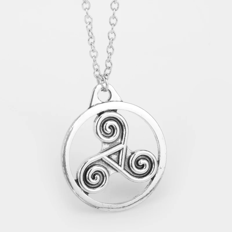 Модное ожерелье MQCHUN с подростком волка Triskele Triskelion Allison серебряный цвет подвеска
