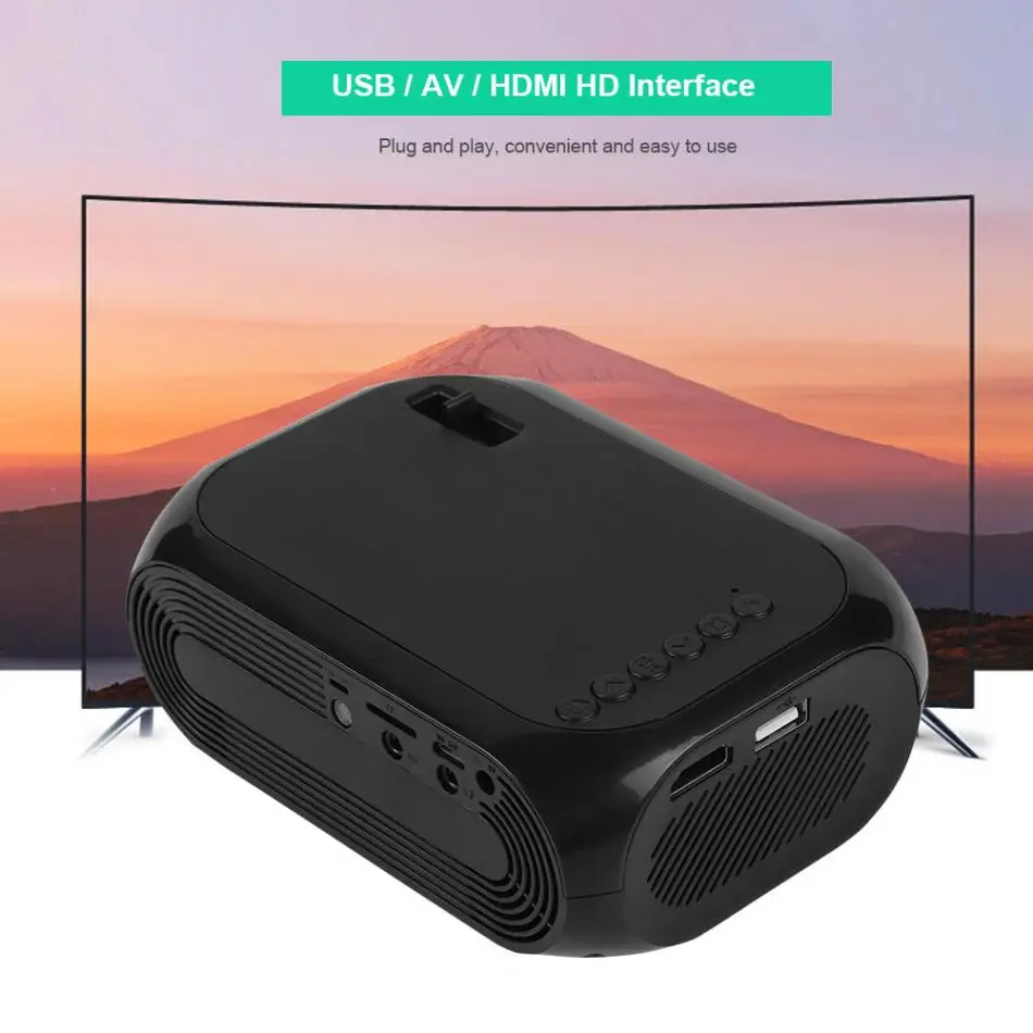 Мини 2 портативный домашний светодиодный проектор TF SD карта U диск USB HD HDMI черный US/UK/EU/AU 110-240 В