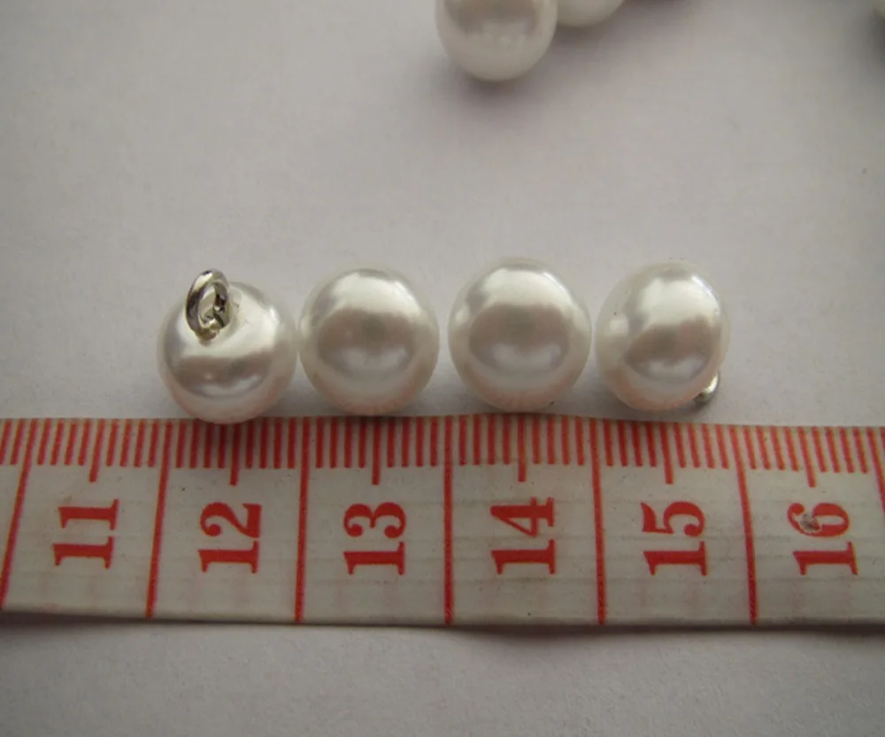 

Free shipping 10mm paint pearl bead metal shank decorative beads button ABS plastic material Sweater fashion button 100pcs