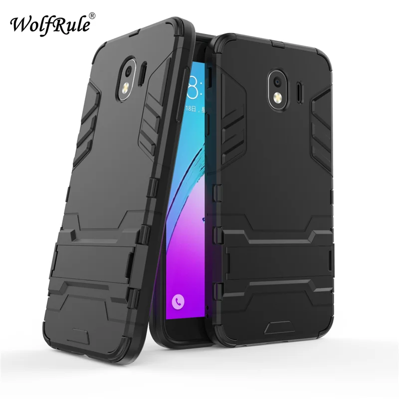Чехол wolfrole для Samsung Galaxy J4 2018 резиновый + жесткий пластиковый чехол с подставкой