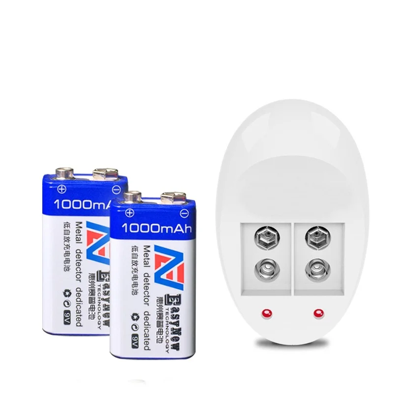 

Hot-selling 2pcs/lot 1000mAh Li-ion 9 V Rechargeable Batteries+9v
