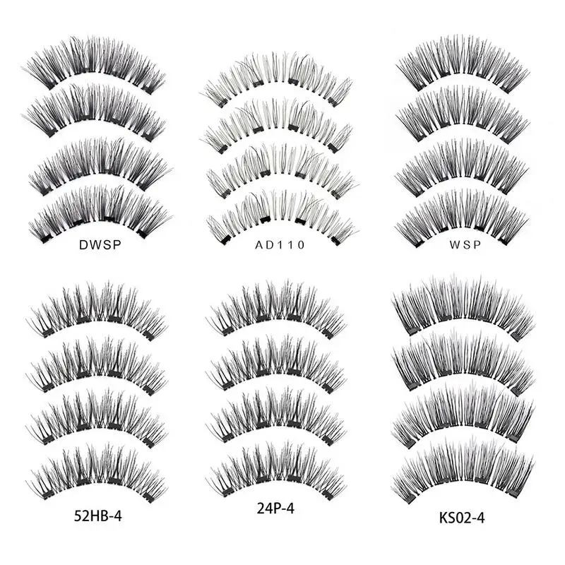 3D Магнитные накладные ресницы без клея четыре магнита натуральные для макияжа