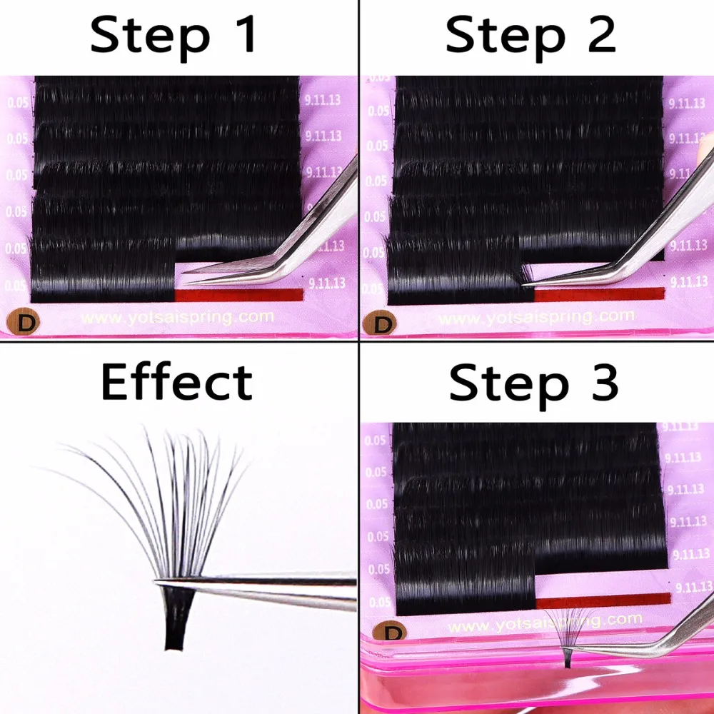 Профессиональные объемные ресницы Pandora Lash Extensions 3D 5D 7D 9D 11D (цветущие в течение