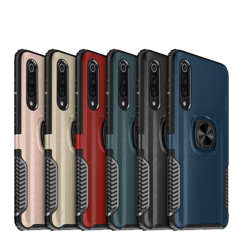 Чехол для Xiaomi Mi 9 lite металлическое кольцо силиконовая автомобильная подставка