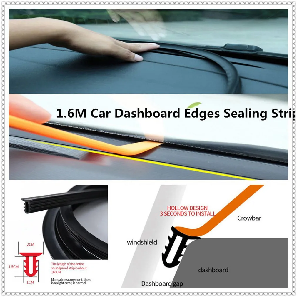 

UType 1.6M Car Dashboard Strip Front Windshield Sealing Rubber Strips for Lexus LF-FC LF-C2 GX LF-NX ES350 LFA LF-LC LF-CC