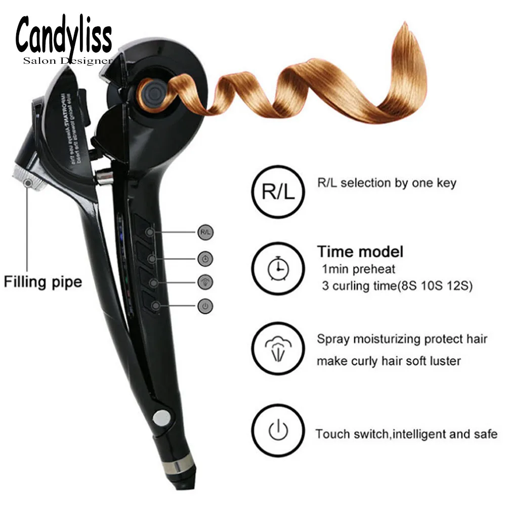 Щипцы для завивки волос с паровым спреем 110 240 В|Щипцы завивки| |