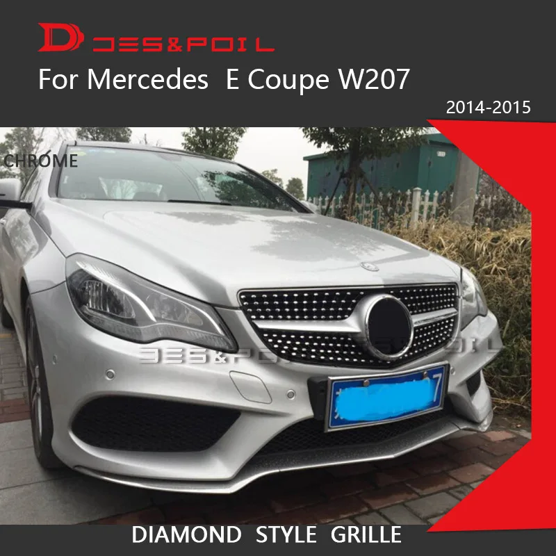 W207 Алмазный гриль GT Вертикальная решетка для Mercedes Benz E Coupe передний бампер Racing Sport