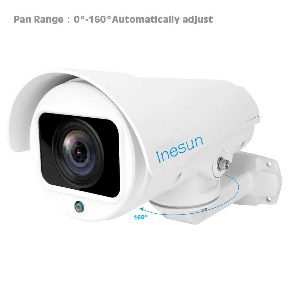 Уличная камера видеонаблюдения Inesun 2 МП HD 1080P 4 в 1 TVI/CVI/AHD/CVBS 4X/10X оптический зум 100