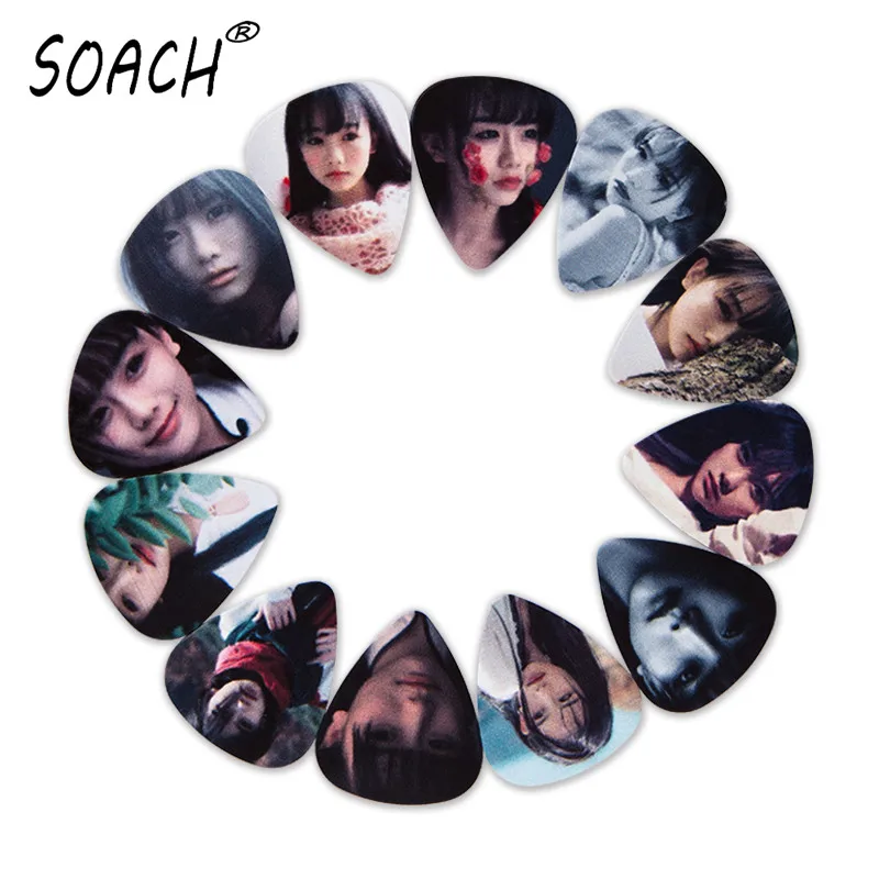 

SOACH 50pcs/Lot 0.46/0.71/1.0mm Acoustic guitar picks Beautiful girl Instrument musical guitar Accessories/Bass ukulele paddle