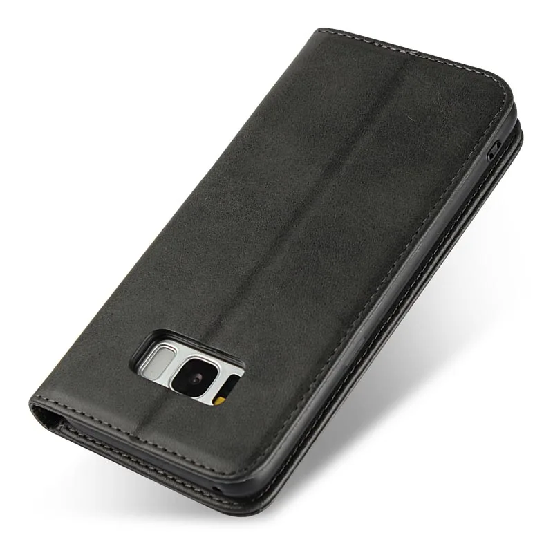 For Samsung Galaxy S8 PU Leather Magnetic Case Calf Grain Wallet case with Card Slots Anti-Knock shell for galaxys8 coque capa | Мобильные