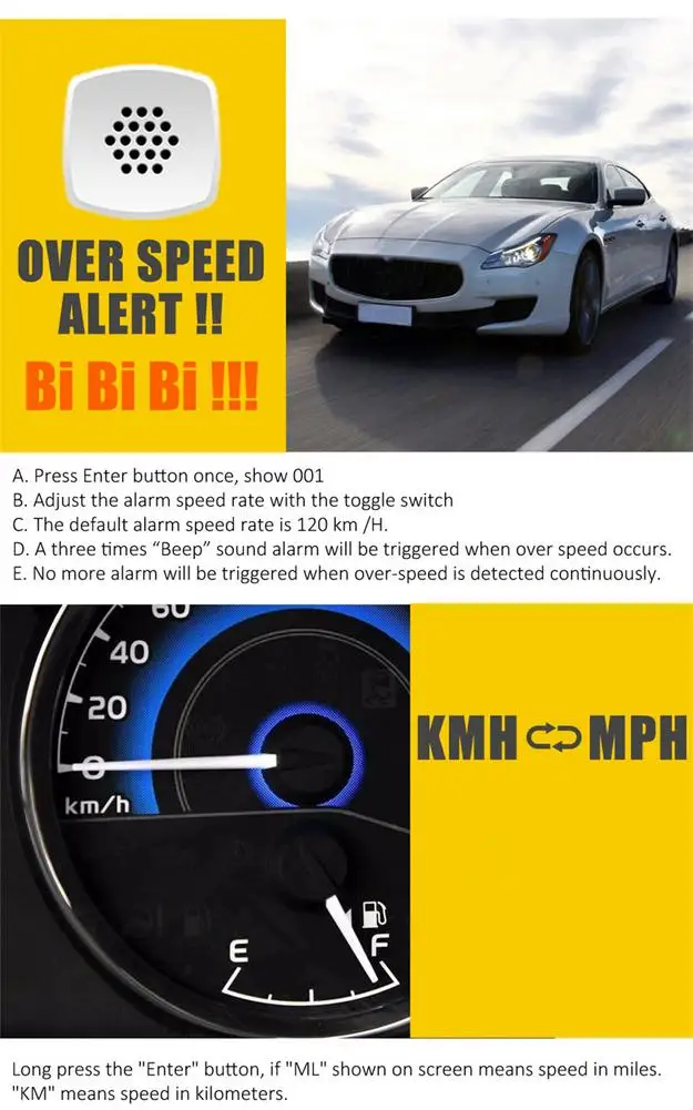 Digital Universal GPS HUD Speedometer Display Head Up With Over Speed Warning Car Clock 5.5in Large Screen C90 | Автомобили и
