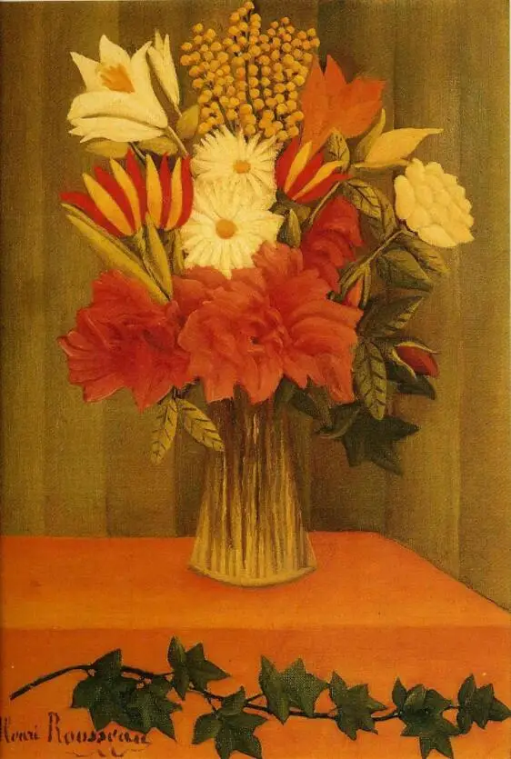

High quality Oil painting Canvas Reproductions Vase of Flowers (1901-1902) by Henri Rousseau painting hand painted