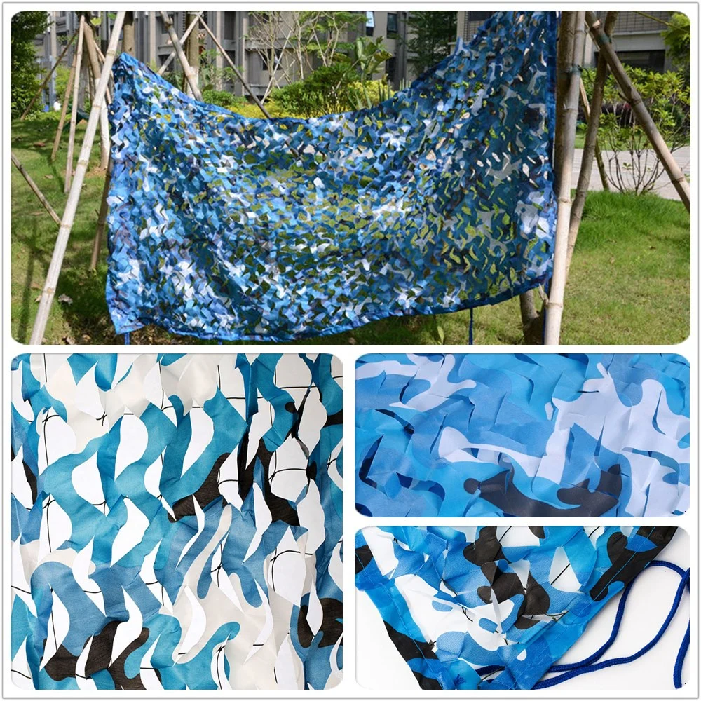 Камуфляжные сетки синего цвета 3x3 4x4 усиленные в стиле милитари для украшения