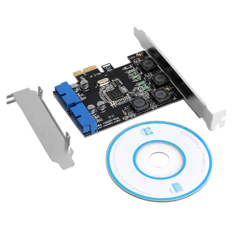 2 Port 19Pin USB 3.0 Card PCI e to Internal 20Pin Ports Male Express Adapter|Компьютерные кабели и разъемы| |