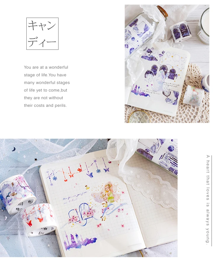 1 шт/1 лот клейкая лента из рисовой бумаги Подростковая Милая Горячая декоративная штамповка клейкая бумага для скрапбукинга DIY японские наклейки 5 м