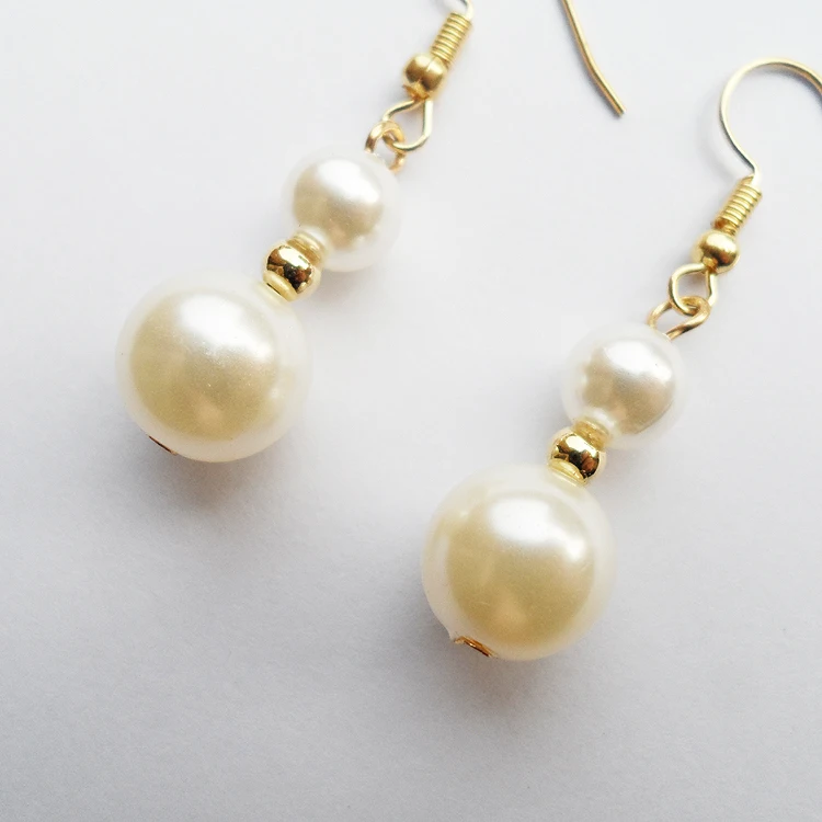 Новая модель 12 мм поддельные жемчужные лужи бусы серьги для женщин хорошее