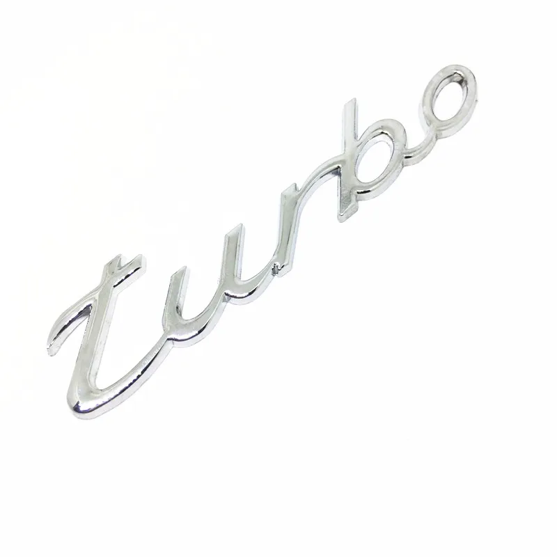 Silver 3D хромированная металлическая эмблема Turbo знак, наклейка на автомобиль с турбонаддувом задний багажник Авто наклейки для Porsche Cayenne Macan 718 911 GTS - Название цвета: Silver