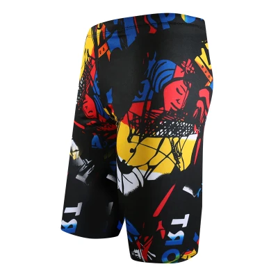 Летние пляжные мужские быстросохнущие плавки Длинные с красочным принтом трусы