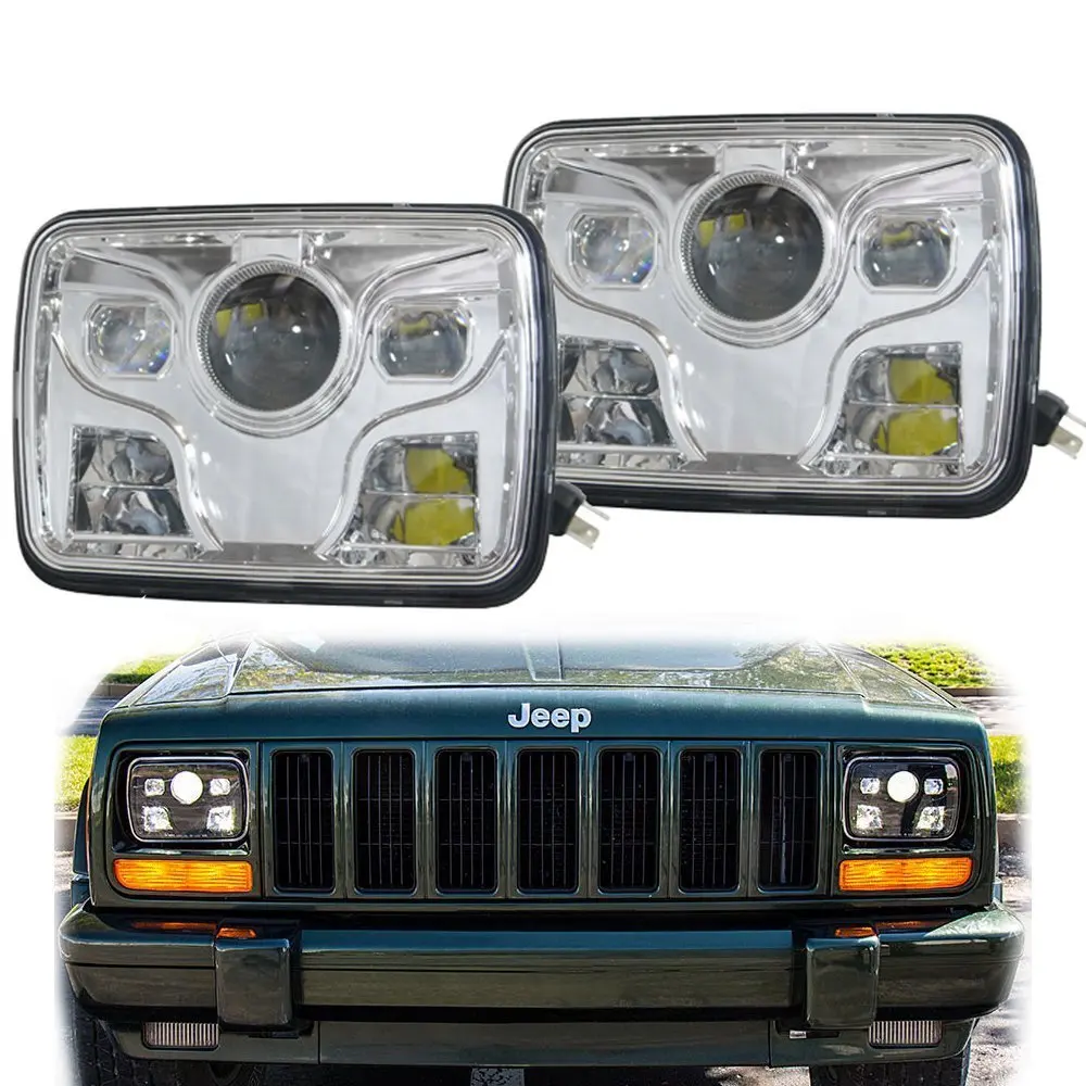 2X точка 5x7 дюймов светодиодный фар высокого/ближнего света для jeep Cherokee XJ